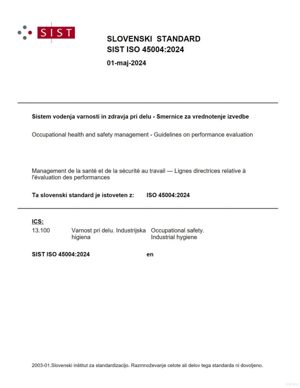 Iso 450042024 Occupational Health And Safety Management Guidelines On Performance Evaluation 1st Iso