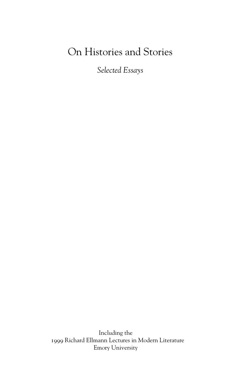 On Histories And Stories Selected Essays Antonia Susan Byatt