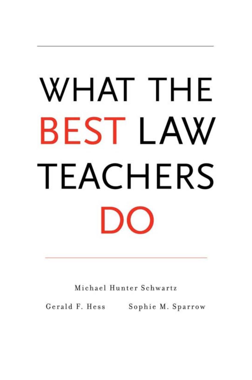 What The Best Law Teachers Do Michael Hunter Schwartz