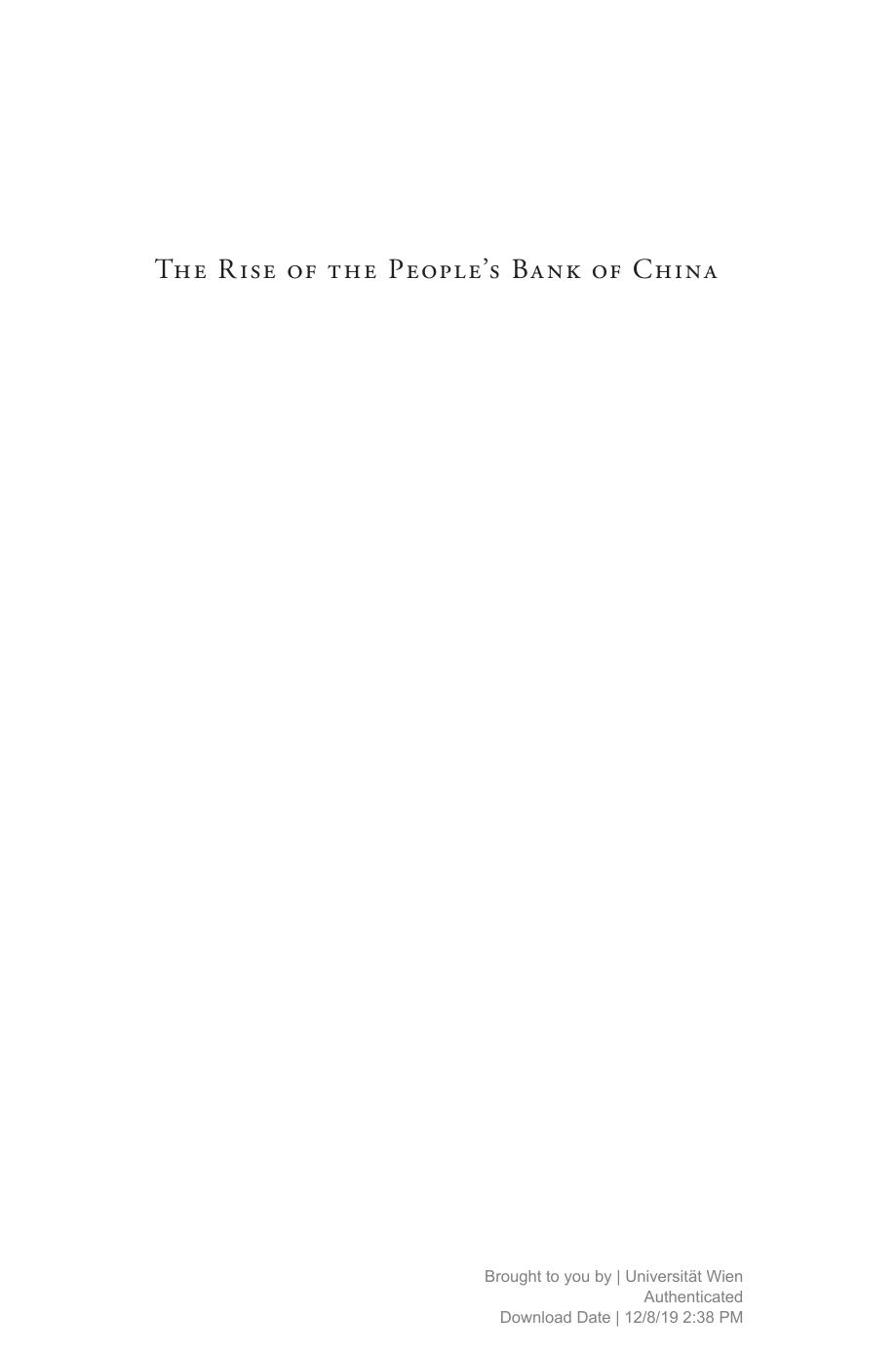 The Rise Of The Peoples Bank Of China Stephen Bell