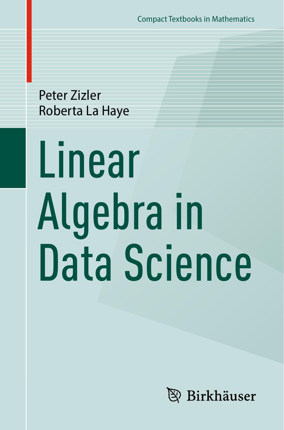 Linear Algebra In Data Science 1st Edition Peter Zizler Roberta La Haye
