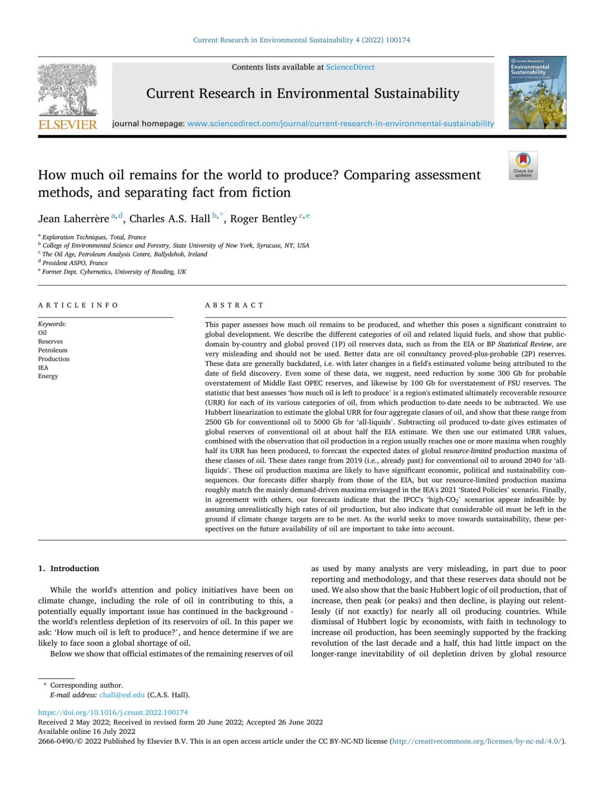 How Much Oil Remains For The World To Produce Comparing Assessment Methods And Separating Fact From Fiction Jean Laherrere