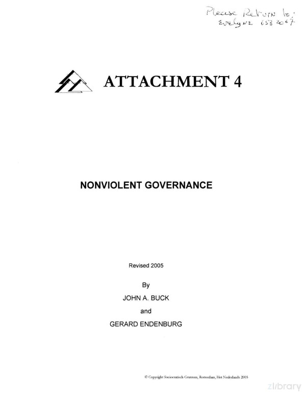 Nonviolent Governance John A Buck Gerard Endenburg