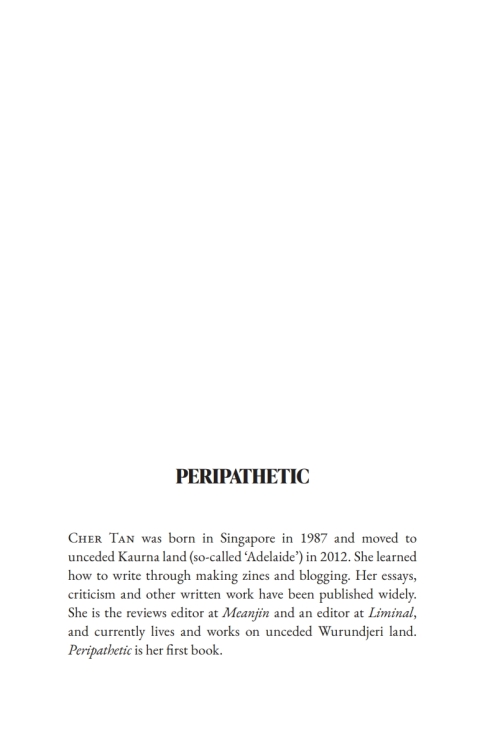 Peripathetic 1st Edition Cher Tan