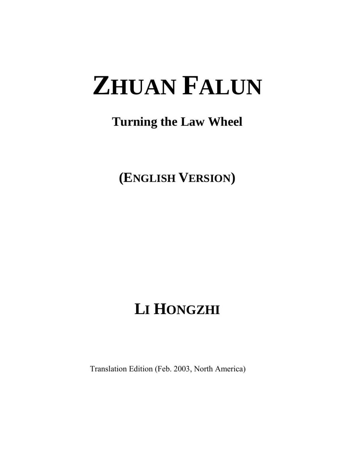 Zhuan Falun 4th Edition Hongzhi Li
