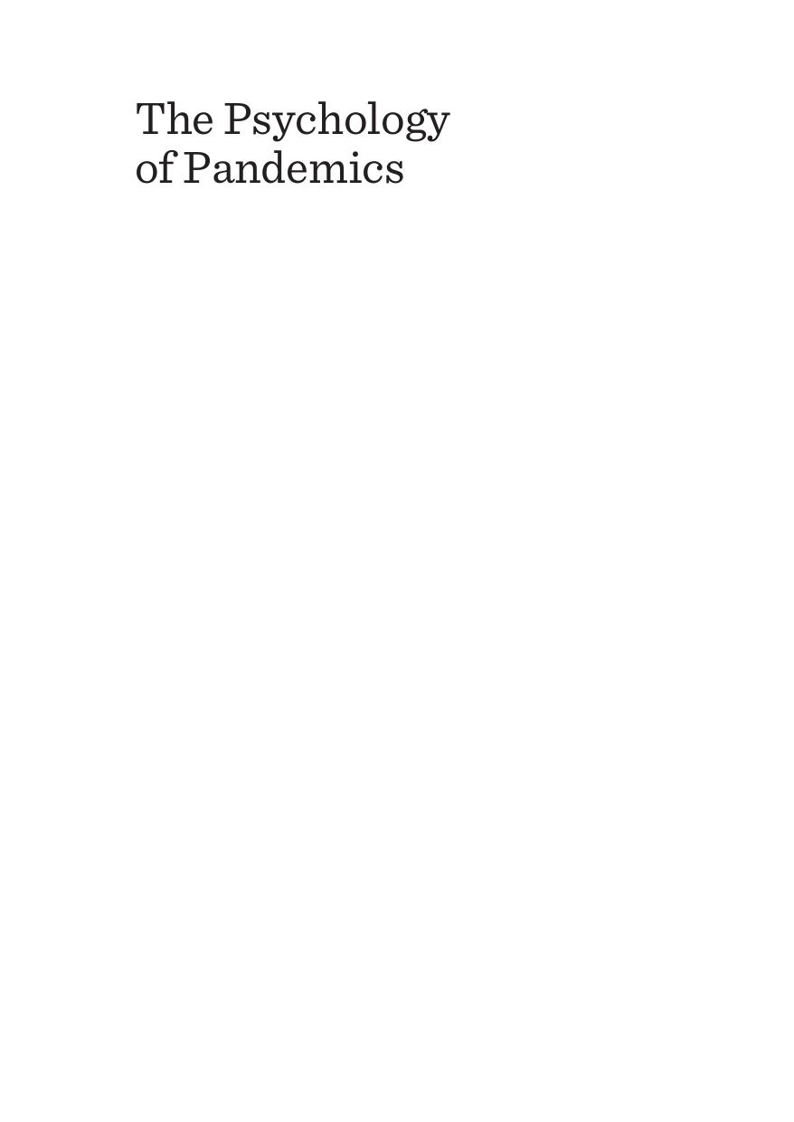 The Psychology Of Pandemics Preparing For The Next Global Outbreak Of Infectious Disease Steven Taylor