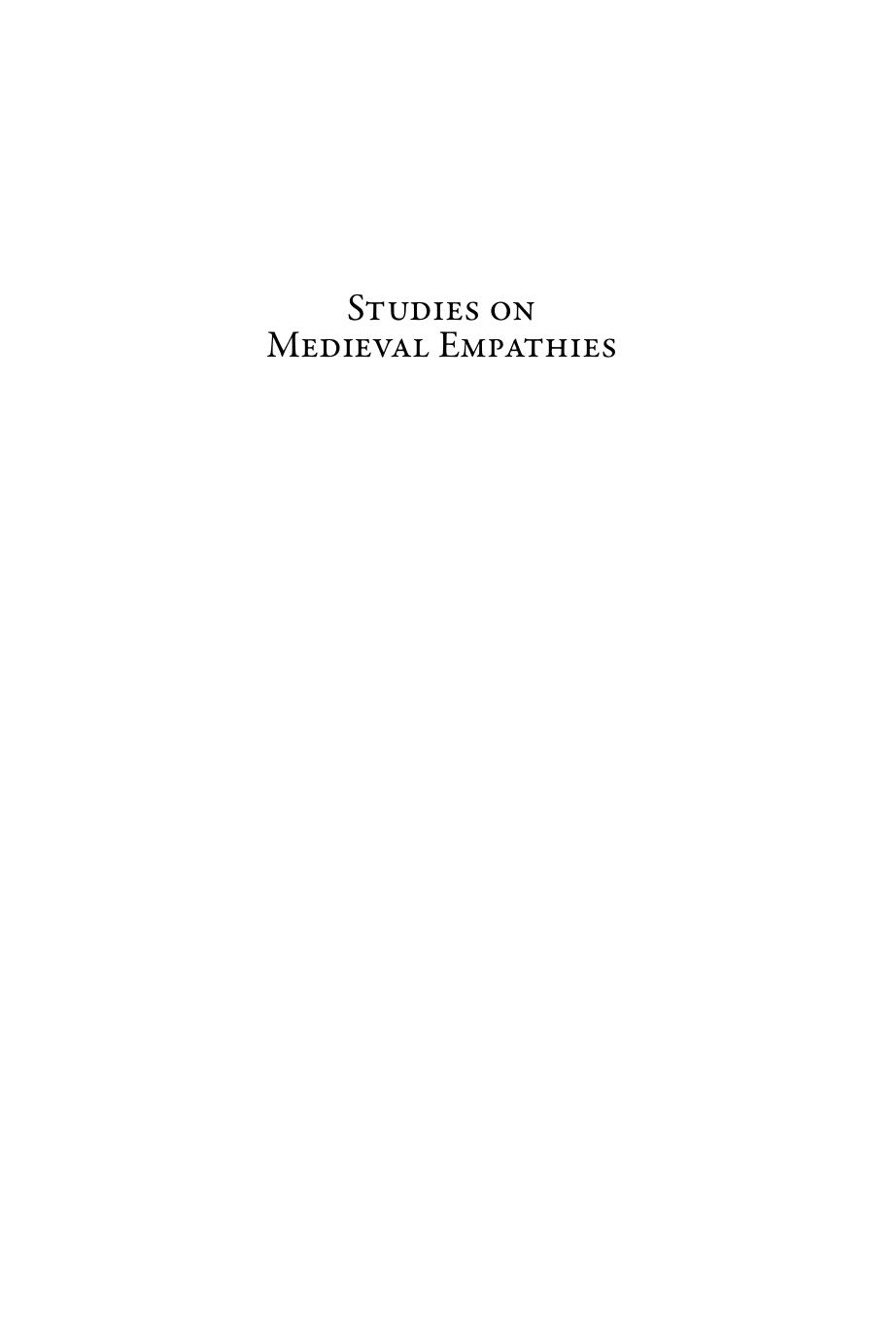 Studies On Medieval Empathies Karl F Morrison