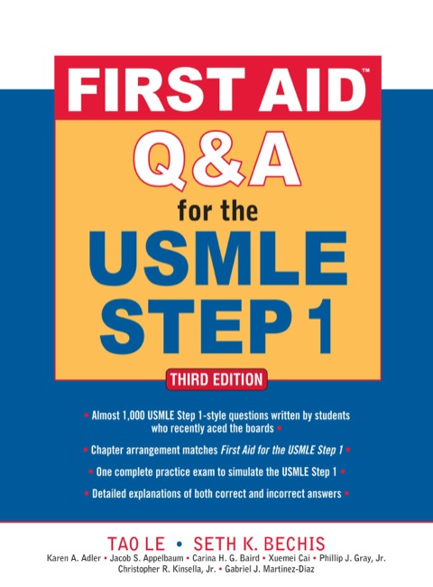 First Aid Qa For The Usmle Step 1 3rd Edition Senior Editors Tao Le And James Feinstein