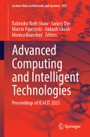 Advanced Computing And Intelligent Technologies Rabindra Nath Shaw