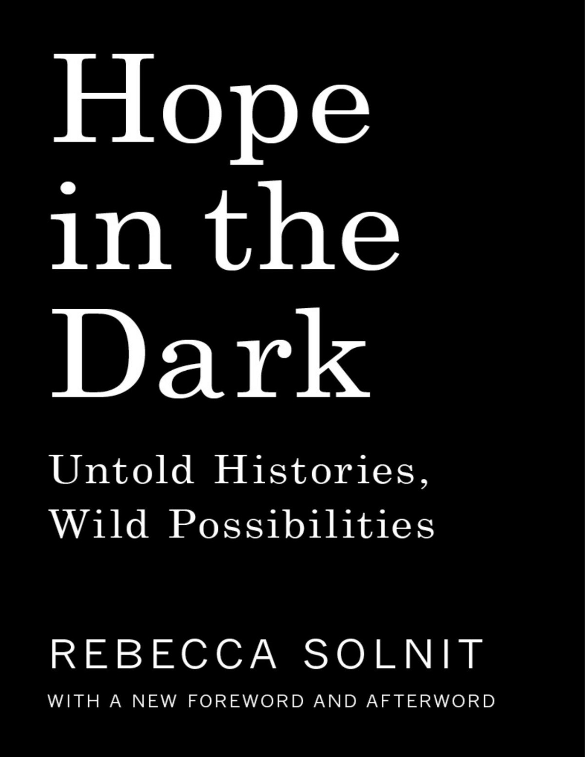 Hope In The Dark Rebecca Solnit