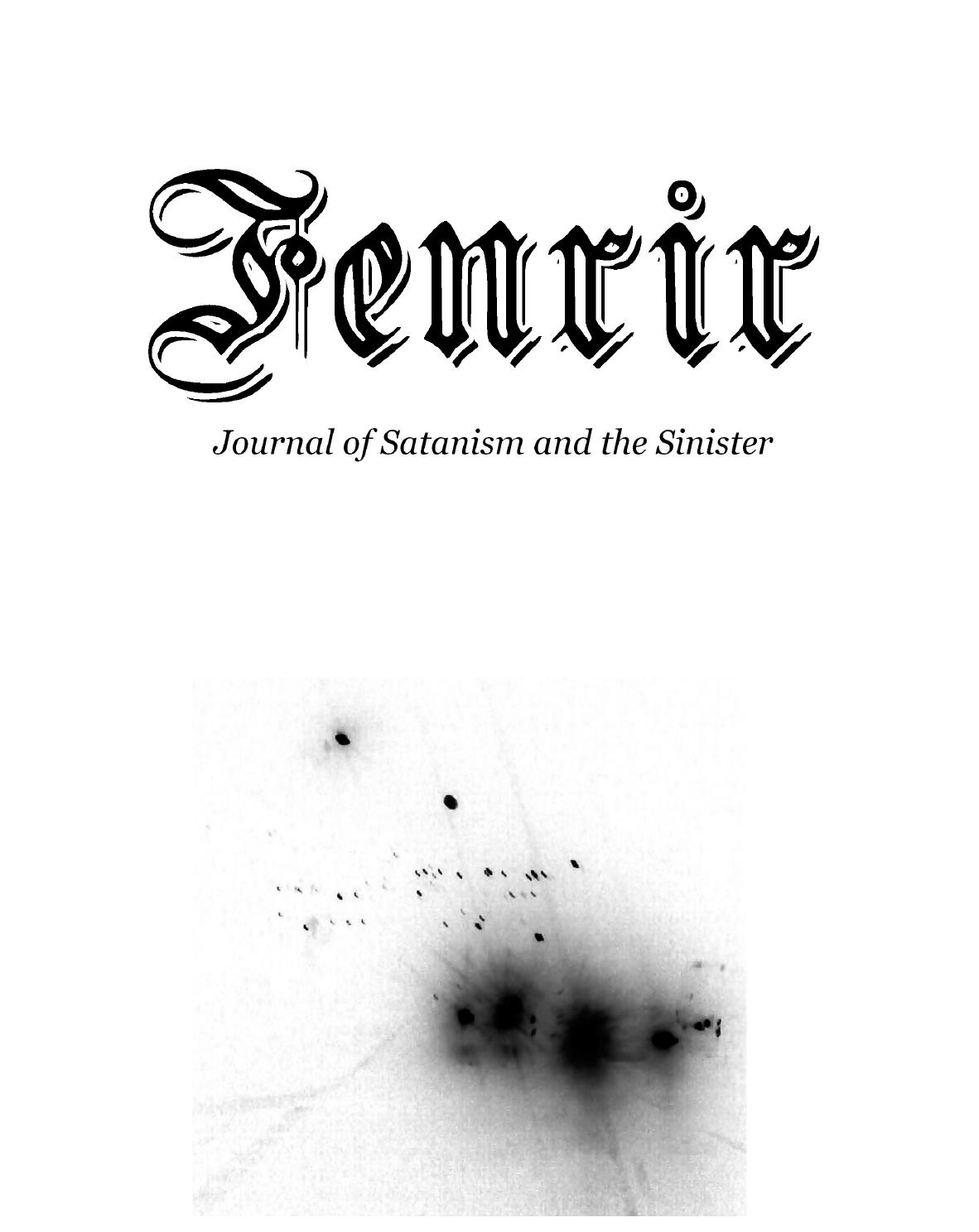 Fenrir Journal Of Satanism And The Sinister Issue Iii Order Of Nine Angles Anton Long