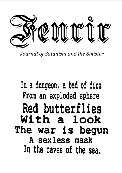 Fenrir Issue 2 Order Of 9 Angles
