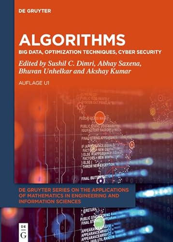Algorithms Big Data Optimization Techniques Cyber Security 1st Edition Sushil C Dimri