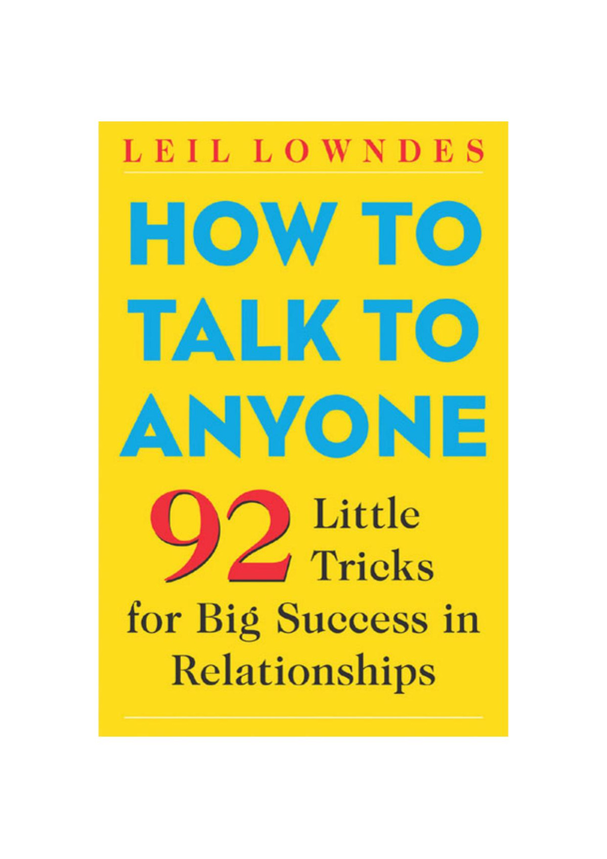 How To Talk To Anyone 2nd Edition Leil Lowndes