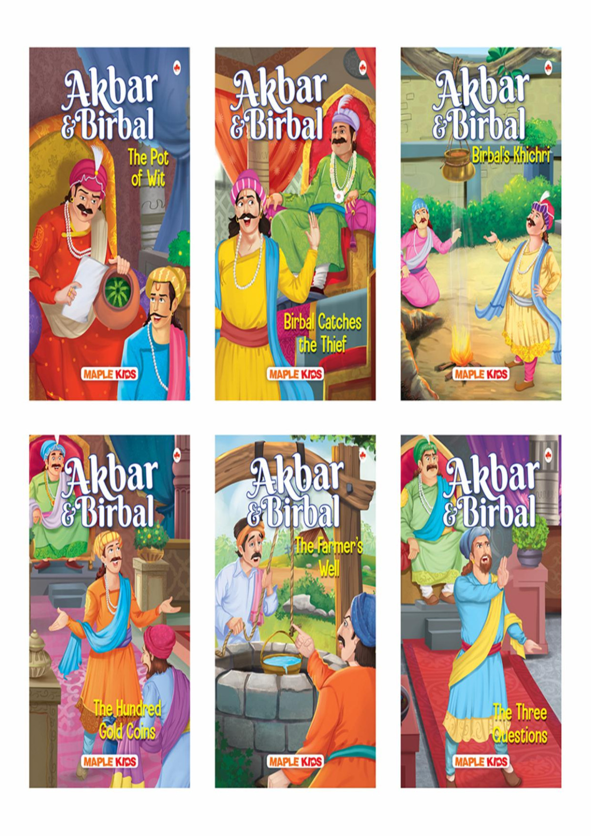 Akbar And Birbal Stories Set Of 6 Books Illustrated Maple Press