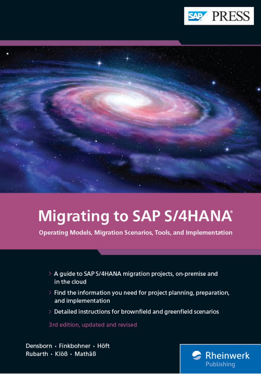 Migrating To Sap S4hana 3rd Edition Densborn Finkbohner Hft Rubarth Math Kl