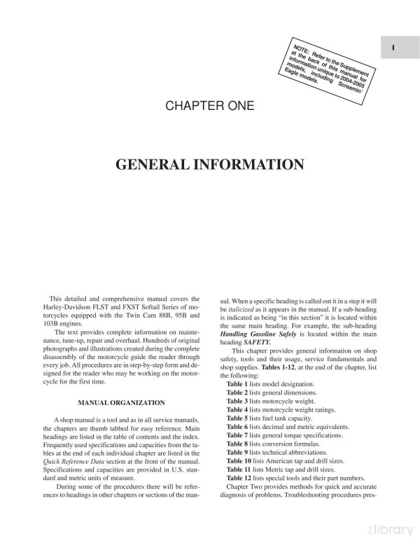 Harley Davidson Softail 20002005 Repair Manual Harley Davidson