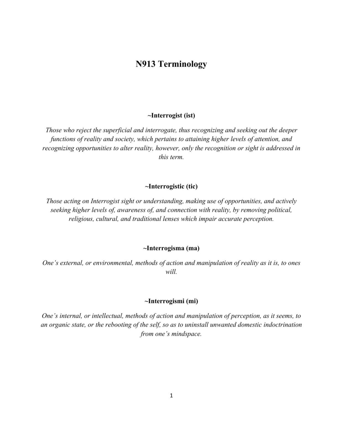 Interrogistic Methodologies The Sinister Without Superstition Interrogist 1