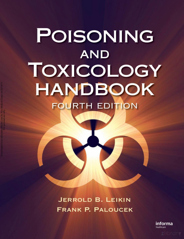 Poisoning And Toxicology Handbook Fourth Edition 4th Edition Jerrold B Leikin