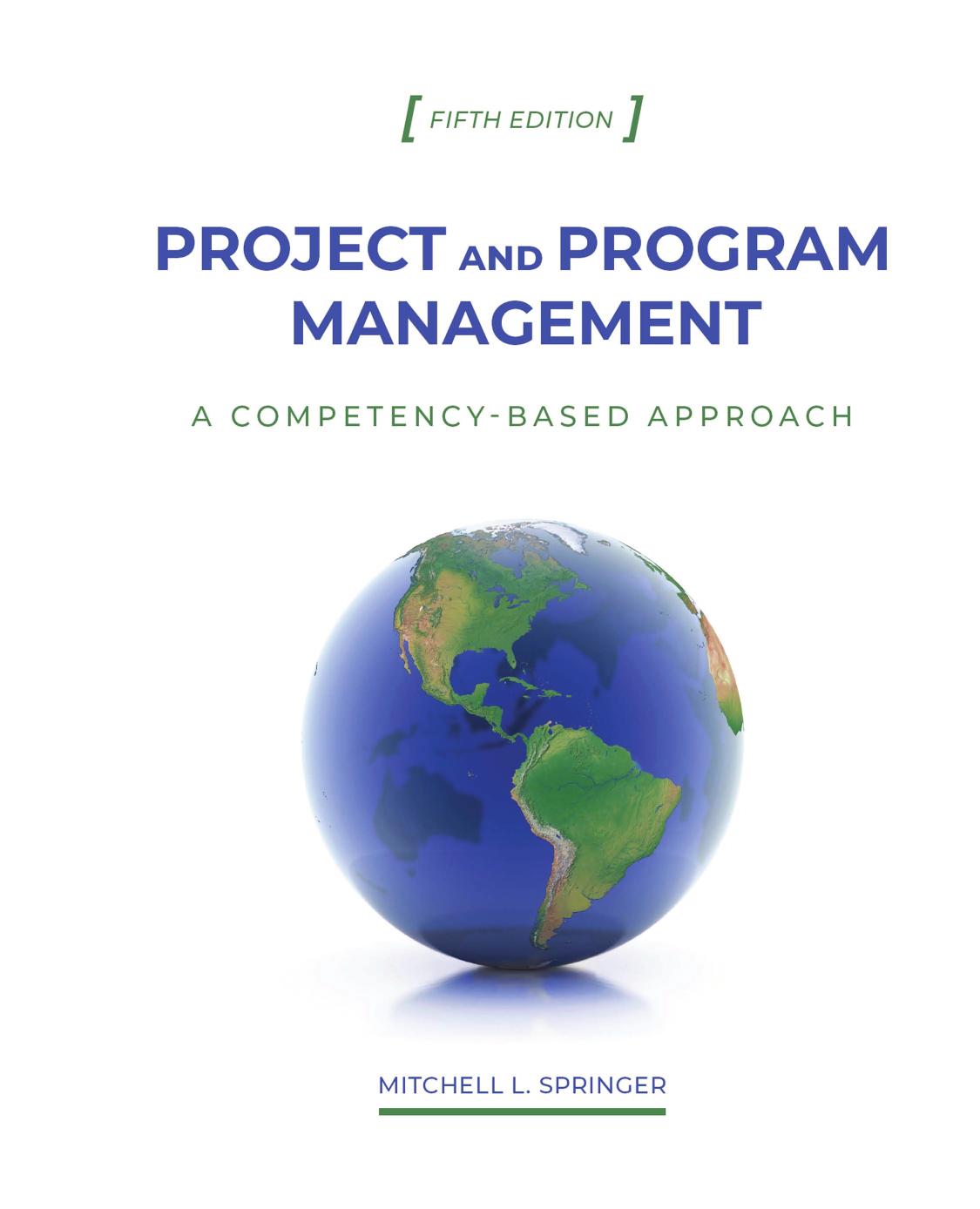 Project And Program Management A Competencybased Approach 5th Edition 5th Edition Springer