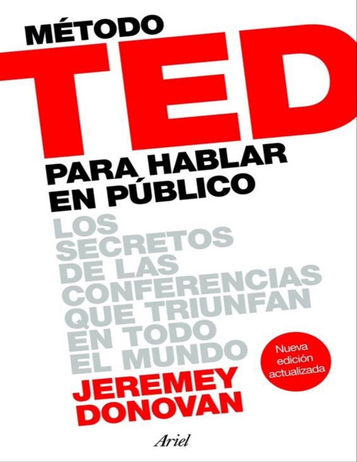 Mtodo Ted Para Hablar En Pblico Los Secretos De Las Conferencias Que Triunfan En Todo El Mundo Jeremey Donovan