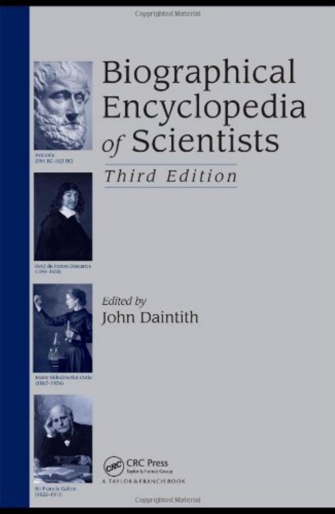 Biographical Encyclopedia Of Scientists Third Edition 3rd John Daintith