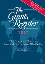 The Grants Register 2017 35th Edition Ruth Lefevre Eds