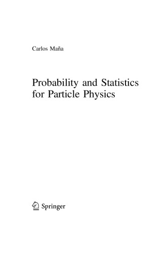 Probability And Statistics For Particle Physics Carlos Maa