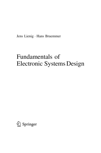 Fundamentals Of Electronic Systems Design Jens Lienig Hans Bruemmer