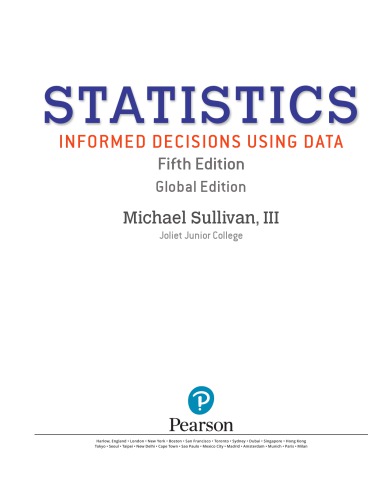 Statistics Informed Decisions Using Data 5 Global Michael Sullivan