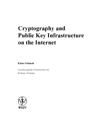 Cryptography And Public Key Infrastructure On The Internet Klaus Schmeh