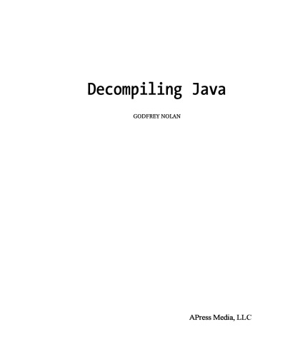 Decompiling Java Godfrey Nolan