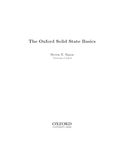 The Oxford Solid State Basics Steven H Simon