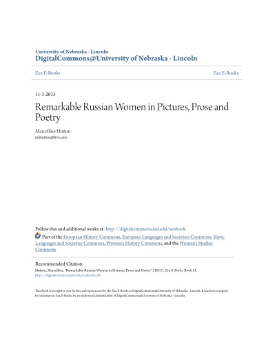 Remarkable Russian Women In Pictures Prose And Poetry Marcelline Hutton