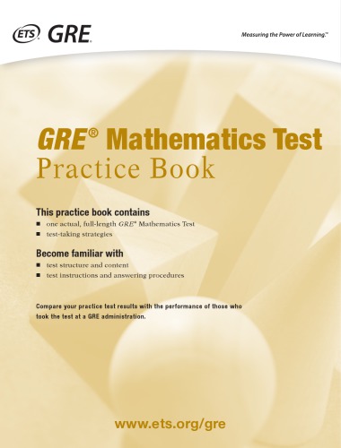 Gre Mathematics Test Practice Book Educational Testing Service