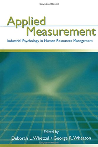 Applied Measurement Industrial Psychology In Human Resources Management 1st Edition Deborah L Whetzel