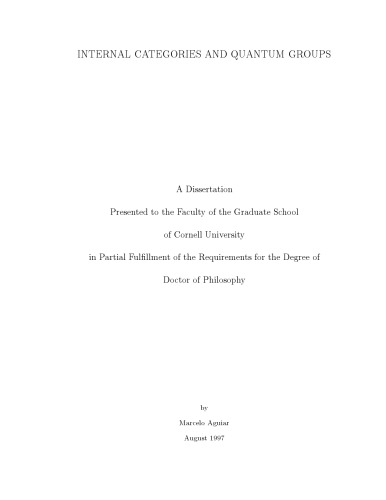 Internal Categories And Quantum Groups Phd Thesis Marcelo Aguiar