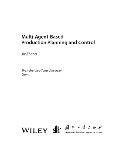 Multiagentbased Production Planning And Control Jie Zhang