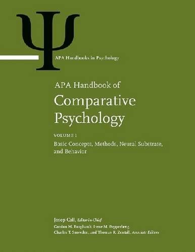 Apa Handbook Of Comparative Psychology Vol 1 Basic Concepts Methods Neural Substrate And Behavior Vol 2 Perception Learning And Cognition Apa Handbooks In Psychology 1st Edition Josep Call