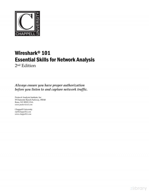 Wireshark 101 Essential Skills For Network Analysis 2nd Edition Laura Chappell