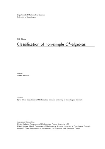 Classification Of Nonsimple Calgebras Phd Thesis Gunnar Restorff