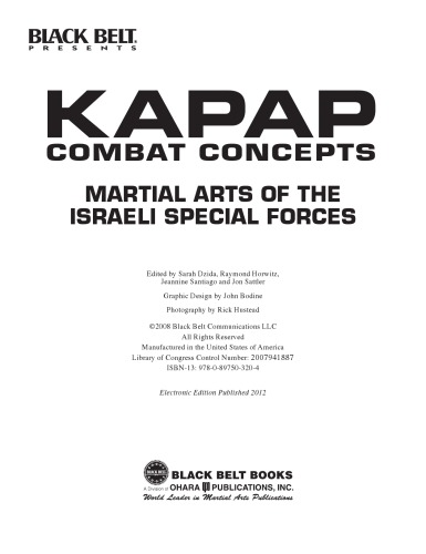 Kapap Combat Concepts Martial Arts Of The Israeli Special Forces Sarah Dzida
