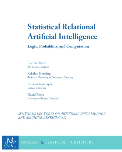 Statistical Relational Artificial Intelligence Logic Probability And Computation Luc De Raedt