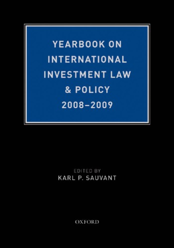 Yearbook On International Investment Law Policy 20082009 Karl P Sauvant