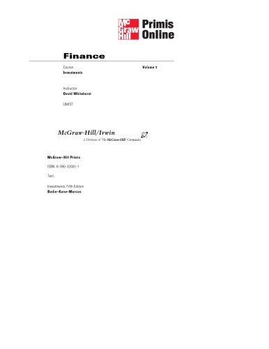 Investments Volume I 5th Edition Bodie Kane Marcus