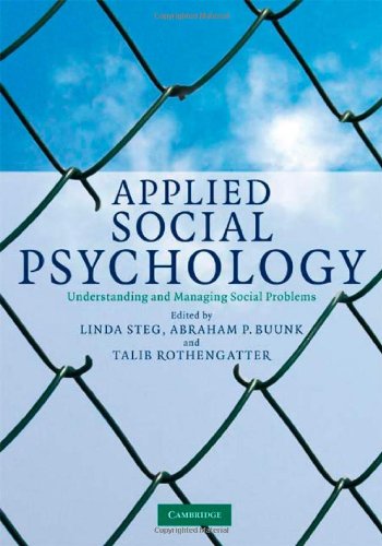 Applied Social Psychology Understanding And Managing Social Problems 1st Edition Linda Steg