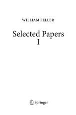 Selected Papers I 1st Edition William Feller Auth René L Schilling