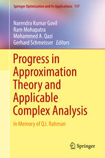 Progress In Approximation Theory And Applicable Complex Analysis In Memory Of Qi Rahman 1st Edition Narendra Kumar Govil
