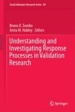 Understanding And Investigating Response Processes In Validation Research 1st Edition Bruno D Zumbo