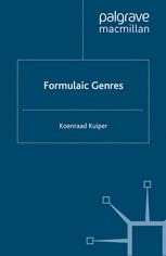 Formulaic Genres Koenraad Kuiper Auth
